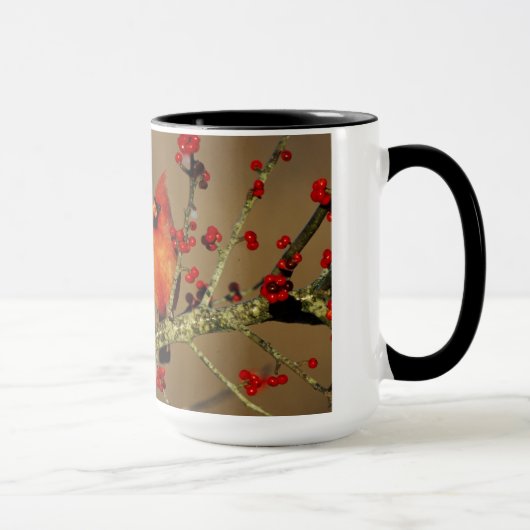 Mug Cardinal rouge mâle perché, IL (Droite)