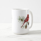 Mug Cardinal Rouge, Pine Cones, Noël de la Branche (Devant droit)