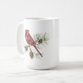Mug Cardinal Rouge, Pine Cones, Noël de la Branche (Devant gauche)