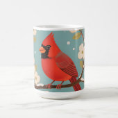 Mug Cardinal rouge sur branche d'hiver (Centre)
