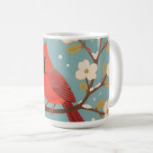 Mug Cardinal rouge sur branche d'hiver (Devant droit)