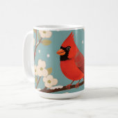 Mug Cardinal rouge sur branche d'hiver (Devant gauche)