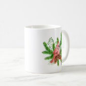 Mug Cardinal rouge sur les Evergreens d'hiver (Devant droit)