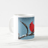 Mug Cardinal Rouge Sur Une Bande De Branche (Devant gauche)