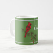 Mug Cardinal Rouge Vacances personnalisées (Devant gauche)