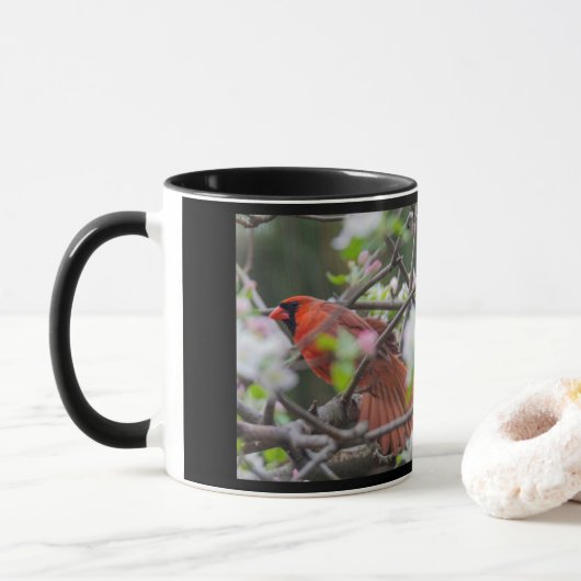 Mug Cardinal Songbird Pair (Avec donut)