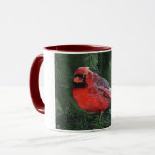 Mug Cardinal sur branche de pin (Devant gauche)