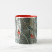 Mug Cardinaux aquarelle d'hiver (Centre)
