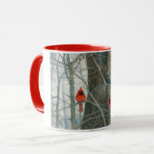 Mug Cardinaux aquarelle d'hiver (Devant gauche)