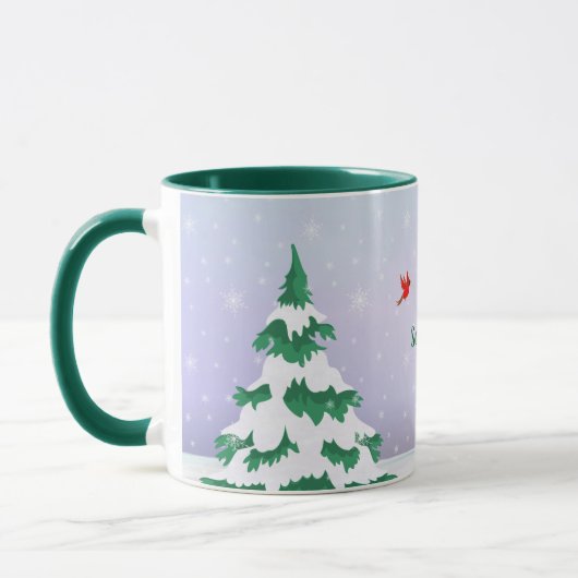 Mug Cardinaux d'hiver Salutation de Noël (Gauche)