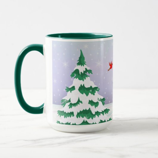 Mug Cardinaux d'hiver Salutations de Noël (Gauche)
