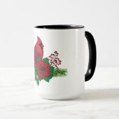 Mug Cardinaux rouges sur décoration de Noël (Devant droit)