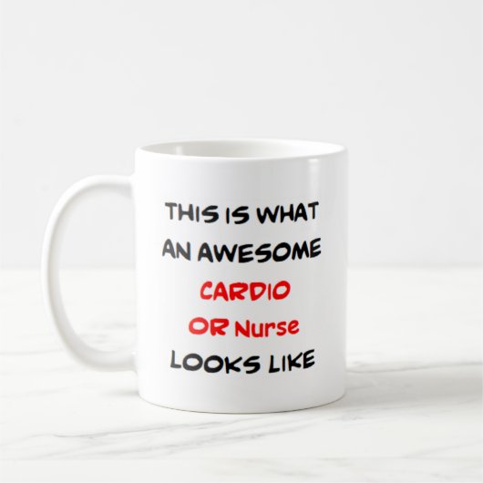 Mug cardio ou infirmière, génial (Gauche)
