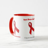 Mug Cardiopathie Ruban rouge (Devant gauche)