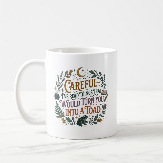Mug Careful I've Read Things Funny Book Witch Quote  (Gauche)