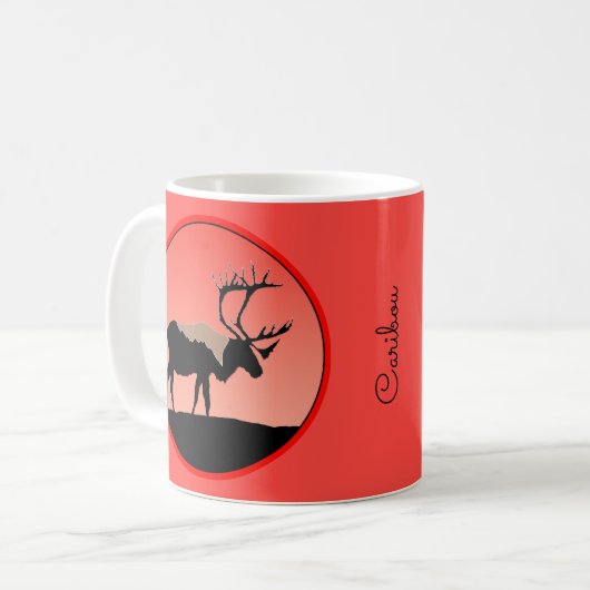 Mug Caribou au coucher du soleil - Art original de la (Devant gauche)