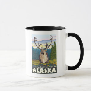 Mug Caribou dans le sauvage - parc national de Denali,