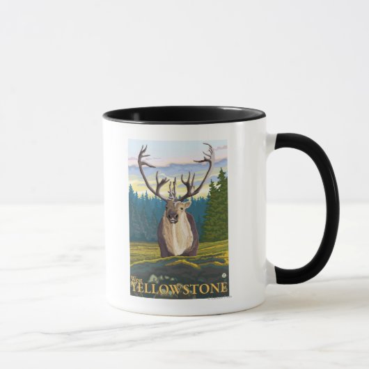 Mug Caribou en pleine nature - West Yellowstone, MT (Droite)