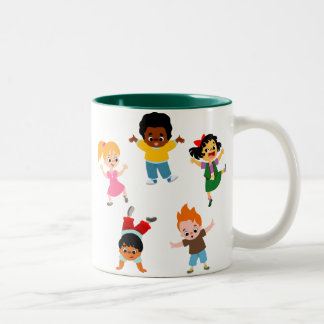 Mug caricaturale pour cinq enfants