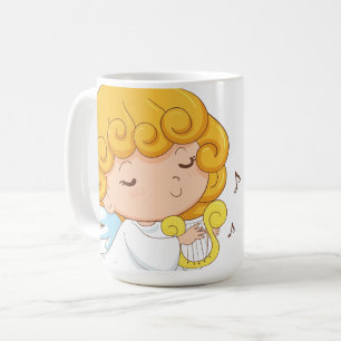 Mug Caricature à main mignonne fille ange