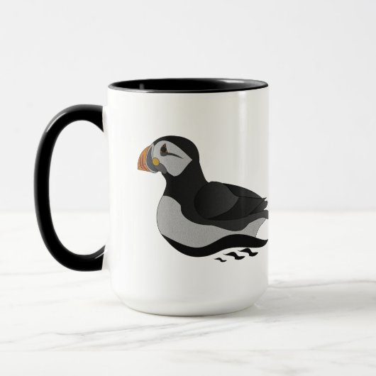 Mug Caricature adorable en nage de Puffin Atlantique (Gauche)