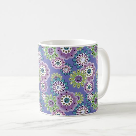 Mug Caricature amusante Abstraite fleurs fleuris enfan (Devant droit)