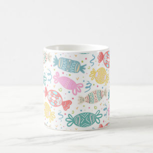 Mug Caricature bonbons festifs multicolores