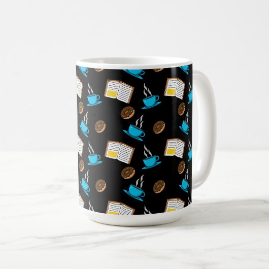 Mug Caricature de café et de beignets (Devant droit)