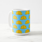 Mug Caricature de Casquette dur jaune (Devant gauche)