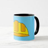 Mug Caricature de Casquette dur jaune (Devant droit)
