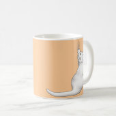 Mug Caricature de chat blanc dessinant gratter et déch (Devant droit)