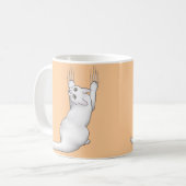 Mug Caricature de chat blanc dessinant gratter et déch (Devant gauche)