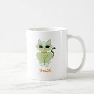 Mug Caricature de chaton vert pâle