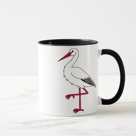 Mug Caricature de cigogne (Droite)