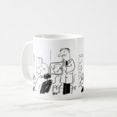 Mug Caricature de coiffeur ou coiffeur (Devant gauche)