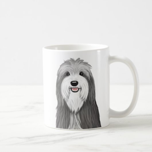 Mug Caricature de Collie à oreille mignonne Chien (Droite)