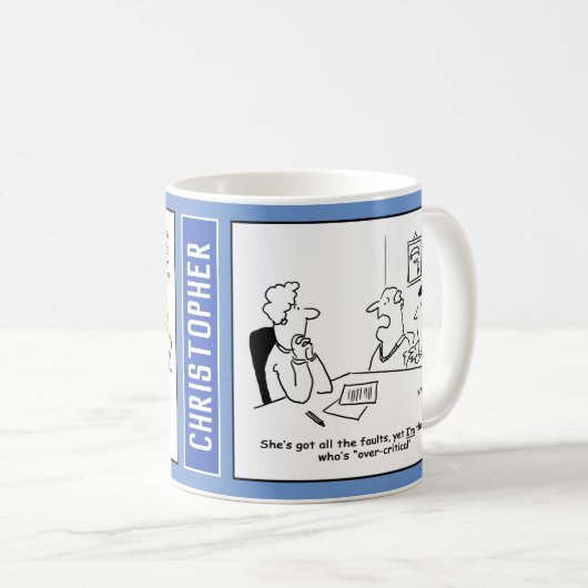 Mug Caricature de guide du mariage. (Devant droit)