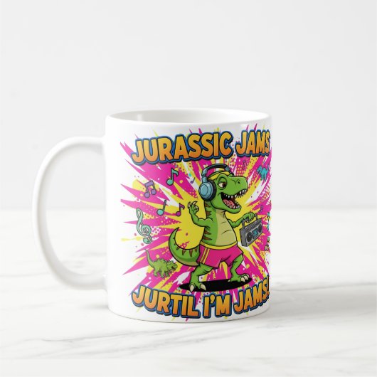 Mug Caricature de Jurassic Jams Dinosaur (Gauche)