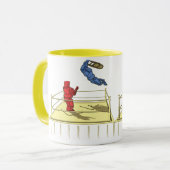Mug Caricature de lutte robotique mignonne (Devant gauche)