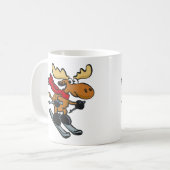Mug Caricature de Moose Skier| choisir la couleur arri (Devant gauche)
