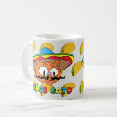 Mug Caricature de Mustache Cat Senor Gato avec Tacos (Devant gauche)