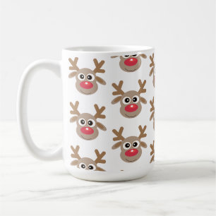 Mug Caricature de Noël Cute Reindeer Motif blanc
