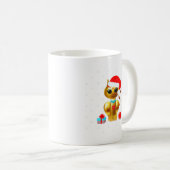 Mug Caricature de Noël pour chatte chatte en or (Devant droit)