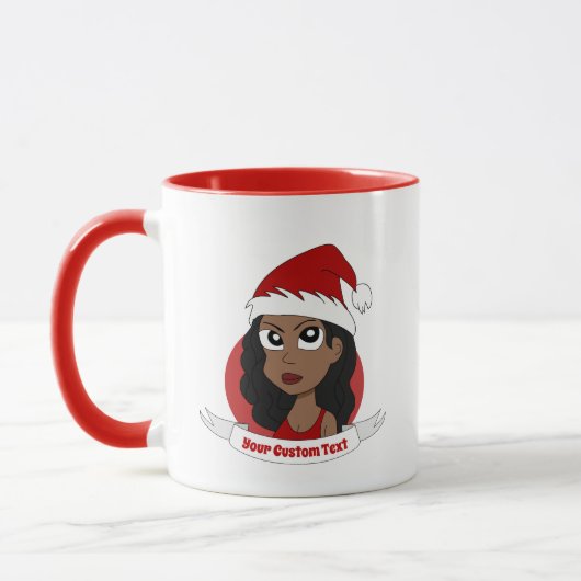 Mug Caricature de Noël pour la jeune femme (Gauche)