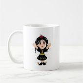 Mug Caricature de petite fille très heureuse (Gauche)