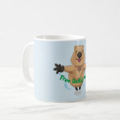 Mug Caricature de saut de quokka mignon (Devant gauche)