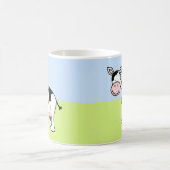 Mug Caricature de vache noire et blanche. (Centre)