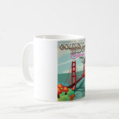 Mug Caricature de voyage de Golden Gate Bridge en Cali (Devant gauche)