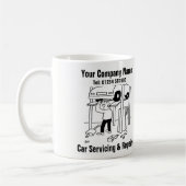 Mug Caricature d'entretien et de réparation de voiture (Gauche)