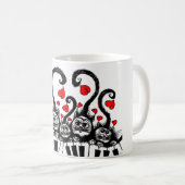 Mug Caricature des chats et des coeurs (Devant droit)